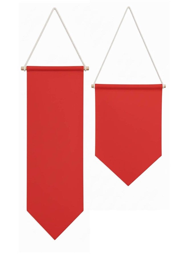 ليفي لافتات قماشية فارغة من ليفي، 26.7 سم × 33 سم و26.7 سم × 54.6 سم، لوحة زخرفية يمكنك صنعها بنفسك مع وتد خشبي، أسود، طقم من قطعتين (أحمر) - Image 1